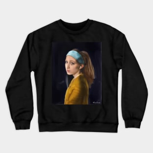 Girl With the Pearl Earphones Crewneck Sweatshirt